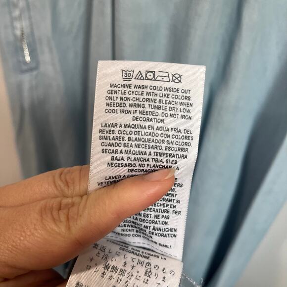 Guess Blue Denim Maxi Dress Size XS Spaghetti Strap Summer Boho Festival - Picture 9 of 9